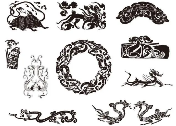 吉安龙纹和凤纹的中式图案
